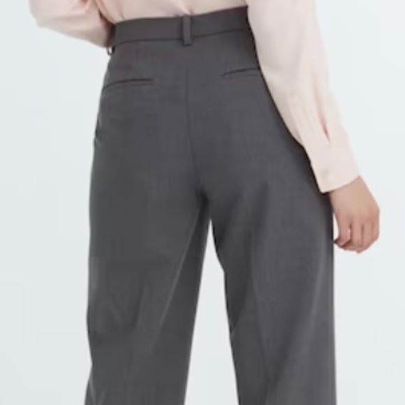 Uniqlo Women's Smart Ankle Pants Woollike in Grey - Picture 2 of 8